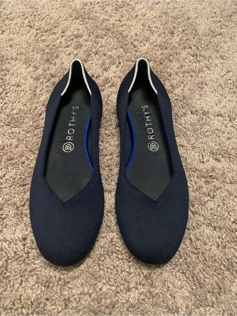 Rothy's Navy Knit Ballet Flats Size 11